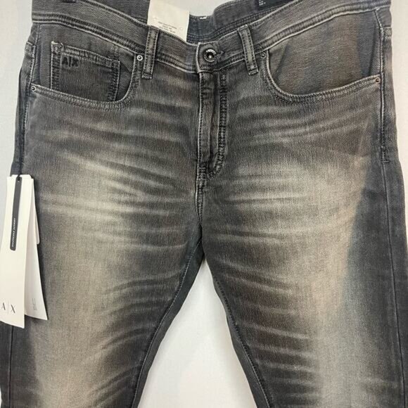 Armani Exchange Jeans Slim Regular Blk/Gray Size 34 NWT - Picture 4 of 8